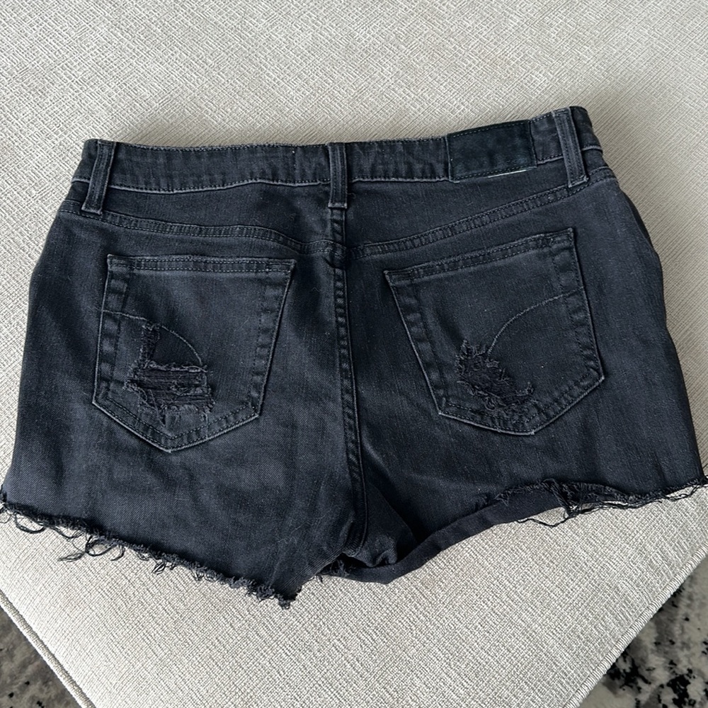 Joes denim jean shorts size 29 black with rips and raw hem - Picture 2 of 2